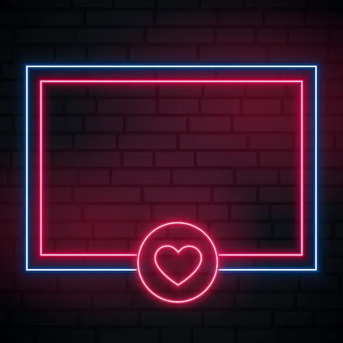 Love Heart Neon Glowing Frame Neon Sign - Custom Coasters Now