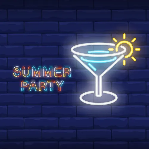 Summer Party Neon Sign - Custom Coasters Now