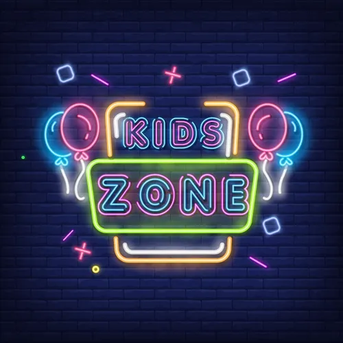 Funky Kids Zone Neon Sign - Custom Coasters Now