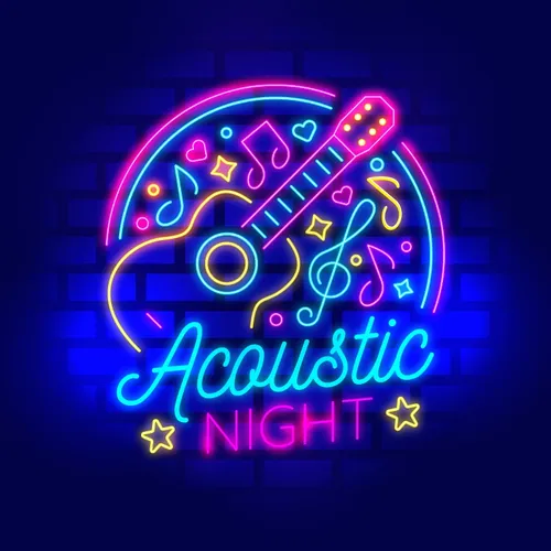 Acoustic Night Party Neon Sign - Custom Coasters Now