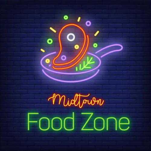 Midtown Food Zone Neon Sign - Custom Coasters Now