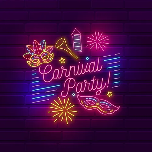 Carnival Party Neon Sign - Custom Coasters Now