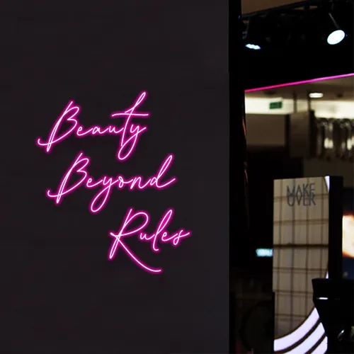Beauty Beyond Rules Neon Sign - Custom Coasters Now