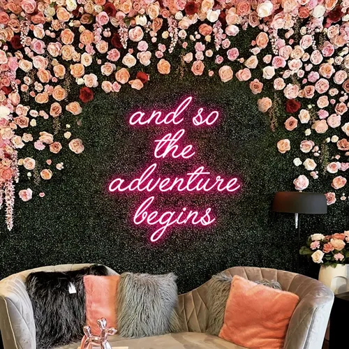 And So The Adventure Begins Neon Sign - Custom Coasters Now