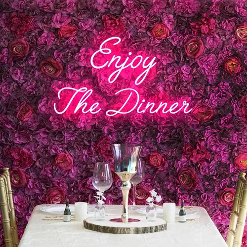 Enjoy The Dinner Neon Sign - Custom Coasters Now