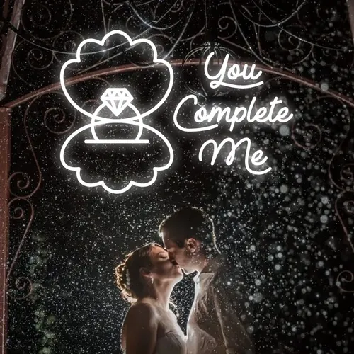 You Complete Me Neon Sign - Custom Coasters Now