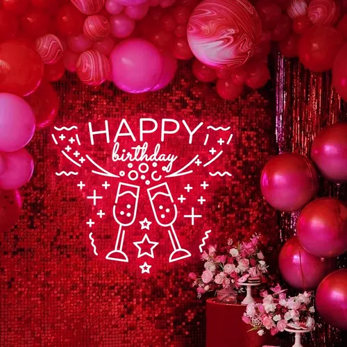 Birthday Cocktail Party Neon Sign - Custom Coasters Now