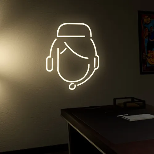 Customer Care Neon Sign - Custom Coasters Now