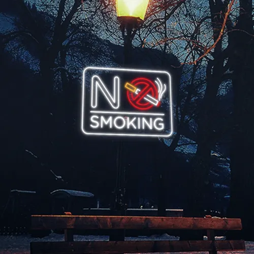 No Smoking Neon Sign - Custom Coasters Now
