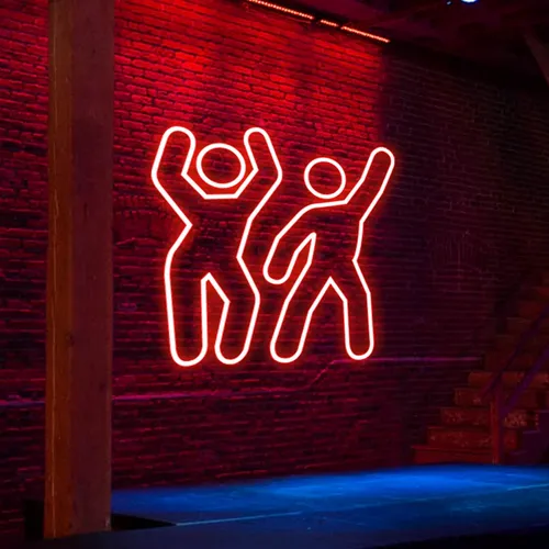 Dancing People Neon Sign - Custom Coasters Now