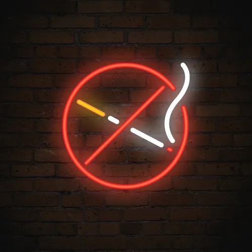 No Smoking Simple Neon Sign - Custom Coasters Now