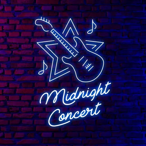 Midnight Concert Neon Sign - Custom Coasters Now