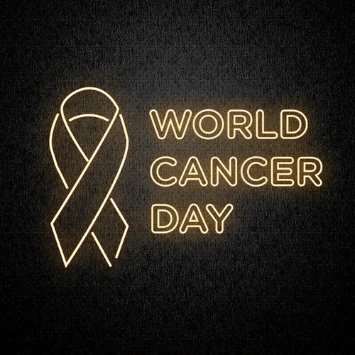 World Cancer Day Neon Sign - Custom Coasters Now