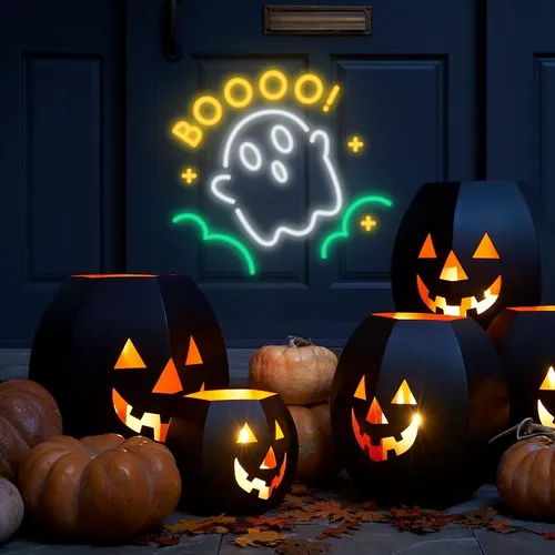 BOOOOOO Neon Sign - Custom Coasters Now