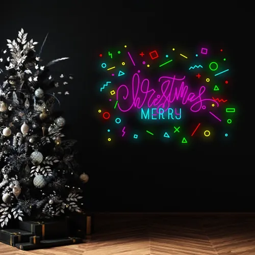 Christmas Merry Neon Sign - Custom Coasters Now