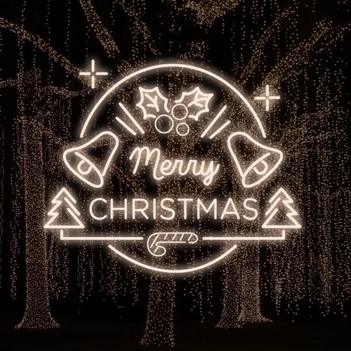 Merry Christmas Bell and Tree Neon Sign - Custom Coasters Now