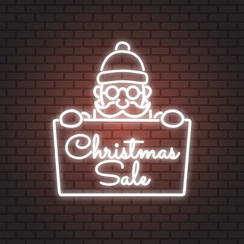Christmas Sale Santa Neon Sign - Custom Coasters Now