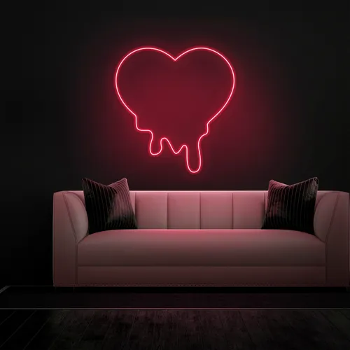 Melting Heart Neon sign - Custom Coasters Now