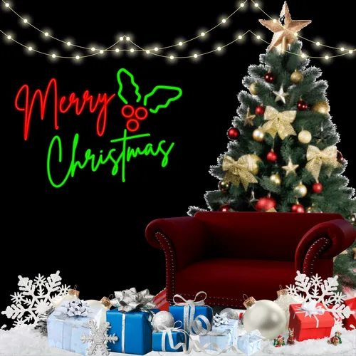 Sparkly Yuletide Neon Sign - Custom Coasters Now