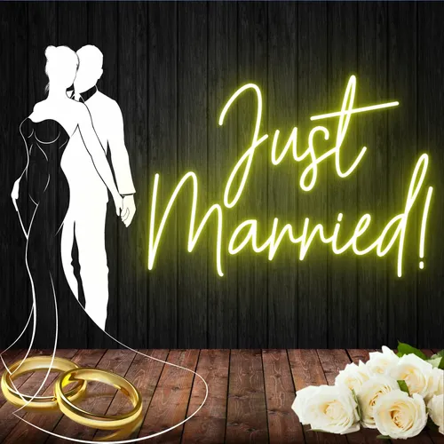Just Married! Neon Sign - Custom Coasters Now