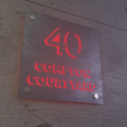 Laser Cutout Backlit Lightbox House Number - Custom Coasters Now