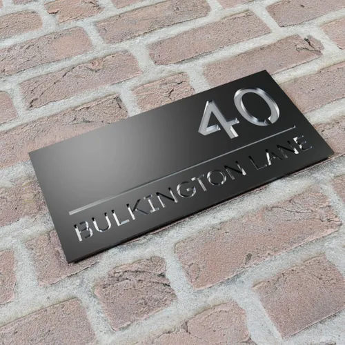 Engraved Metal House Number Sign - Custom Coasters Now