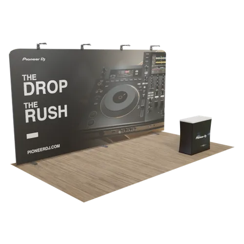 Custom Zip Up Trade Show Display 20' x 10' - Custom Coasters Now