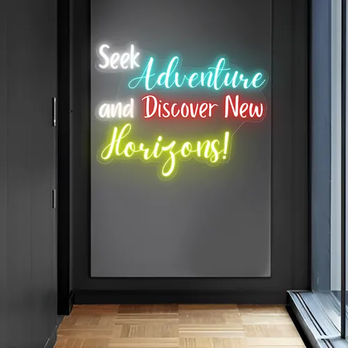 Seek Adventure Neon Sign - Custom Coasters Now