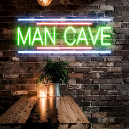 Man Cave Neon Sign - Custom Coasters Now