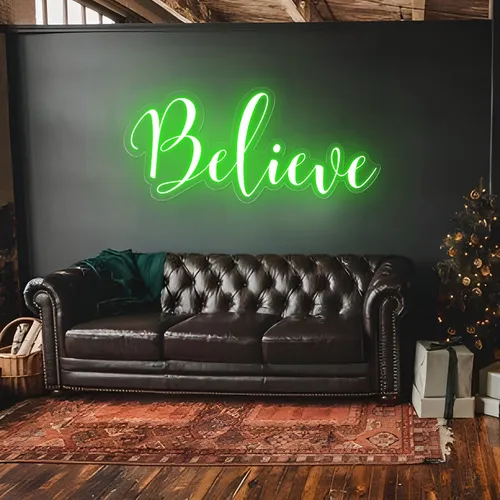 Believe Neon Sign - Custom Coasters Now