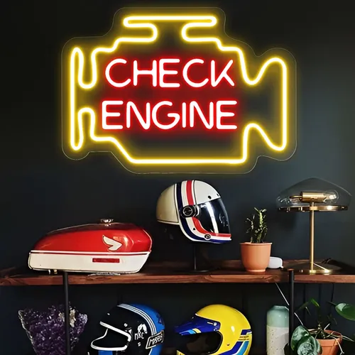 Check Engine Neon Sign - Custom Coasters Now
