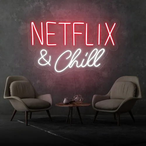 Netflix and Chill Neon Sign - Custom Coasters Now