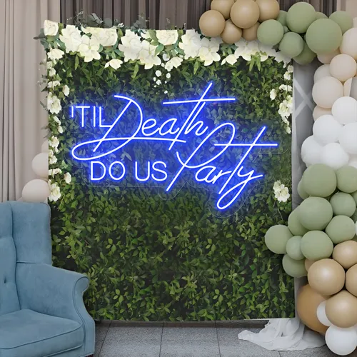 Til Death Do Us Party Neon Sign - Custom Coasters Now