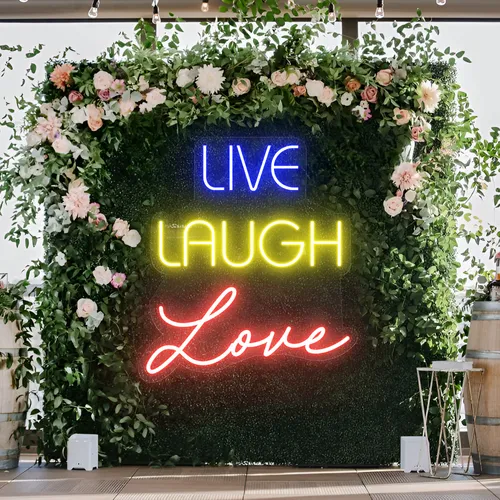 Live Laugh Love Neon Sign - Custom Coasters Now