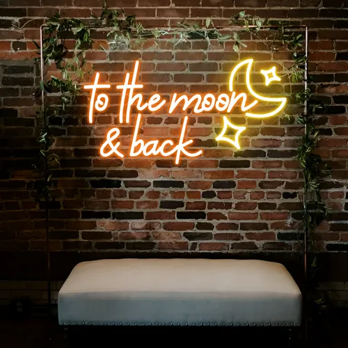 To the Moon and Back Neon Sign - Custom Coasters Now