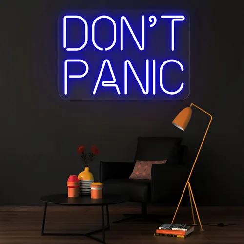 Don't Panic Neon Sign - Custom Coasters Now