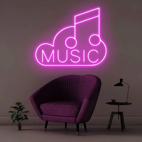 Music Neon Sign - Custom Coasters Now