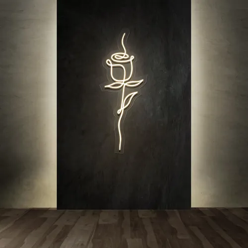 Calmly Scribble Rose Neon Sign - Custom Coasters Now