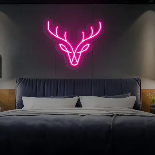 Abstract Deer Neon Sign - Custom Coasters Now