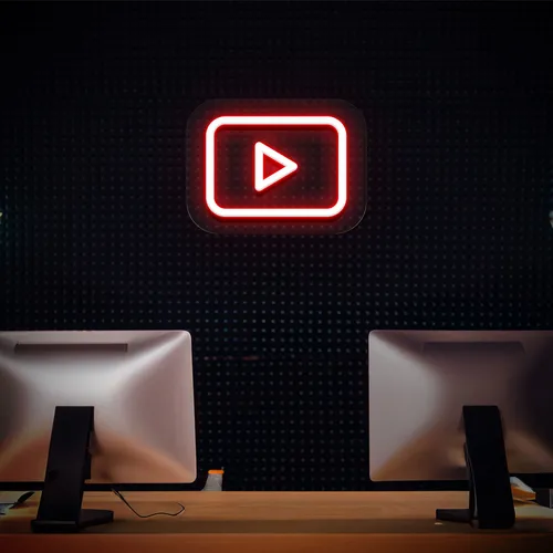Youtube Play Button Neon Sign - Custom Coasters Now