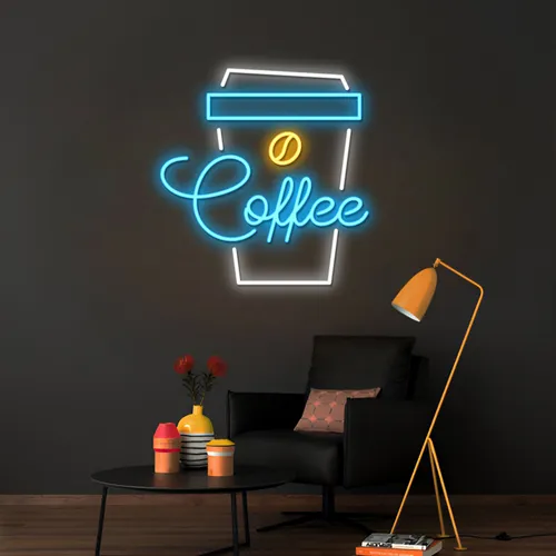 Snazzy Eye-catching Coffee Neon Sign - Custom Coasters Now