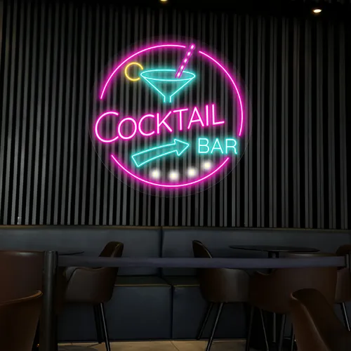 Radiant Cocktail Bar Neon Sign - Custom Coasters Now