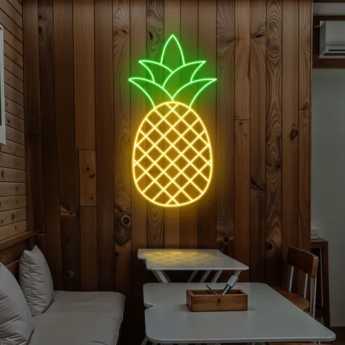 Neon Pineapple Light - Custom Coasters Now