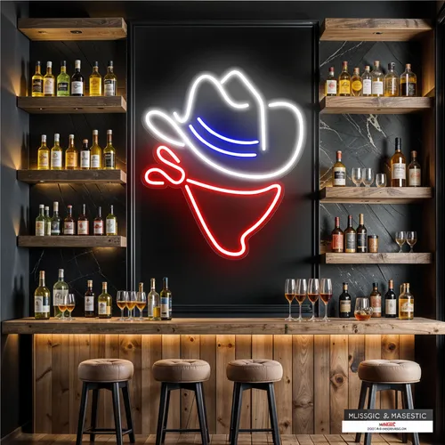 Cowboy Neon Sign - Custom Coasters Now