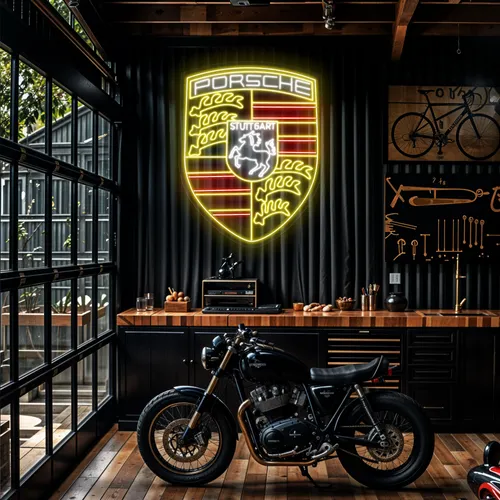 Porsche Neon Sign - Custom Coasters Now