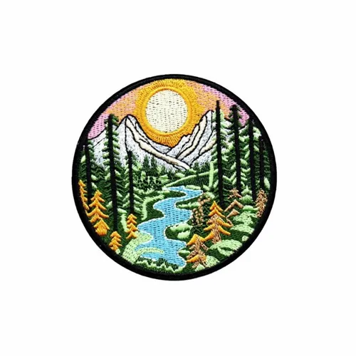 Coloful Mountain Valley Patch - Custom Coasters Now