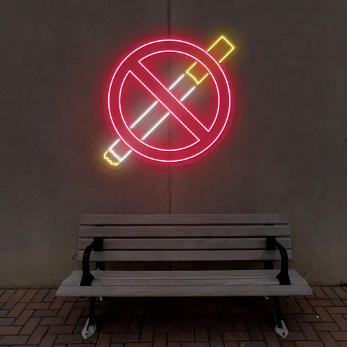 Strictly No Smoking Neon Sign - Custom Coasters Now