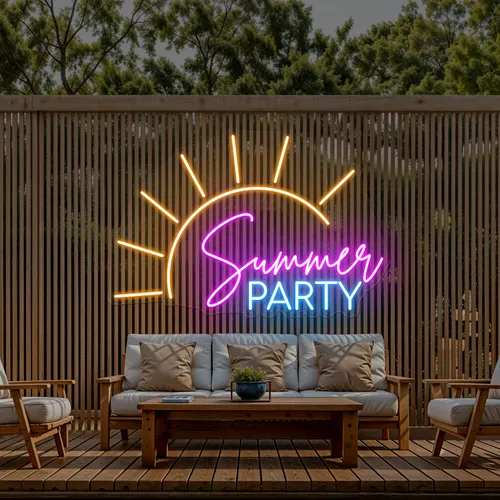 Cool Summer Party Neon Sign - Custom Coasters Now
