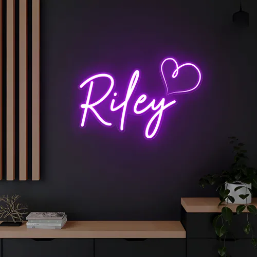 Riley Heart Neon Sign - Custom Coasters Now