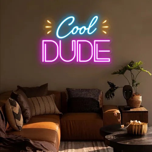 Cool Dude Neon Sign - Custom Coasters Now